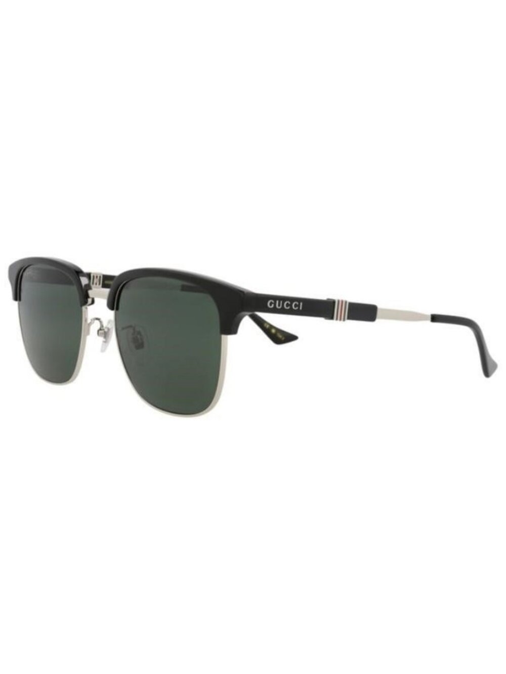 New Gucci Mens Square/Rectangle Silver Black Green Fashion Designer Sunglasses